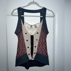 Buckle, lace back tank top, size S, EUC!